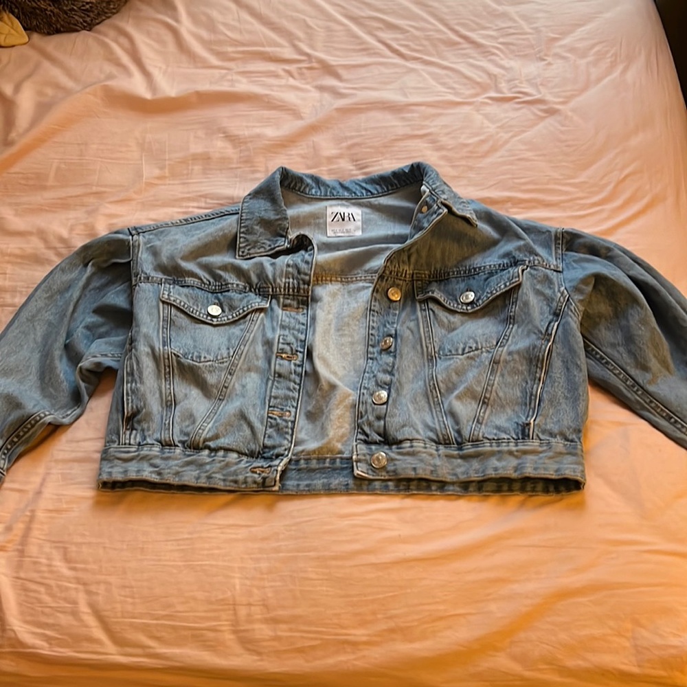 Zara Cropped Denim Jacket